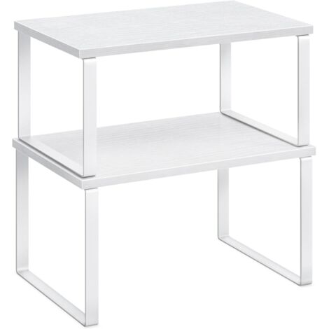 Lot de 2 étagères de cuisine extensibles – Support rangement épices métal et bois (1/5)
