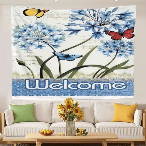 Tapisserie bohème tendance pour chambre d'adolescente, tissu de fond pour chambre ou salon 100x75cm (1/5)