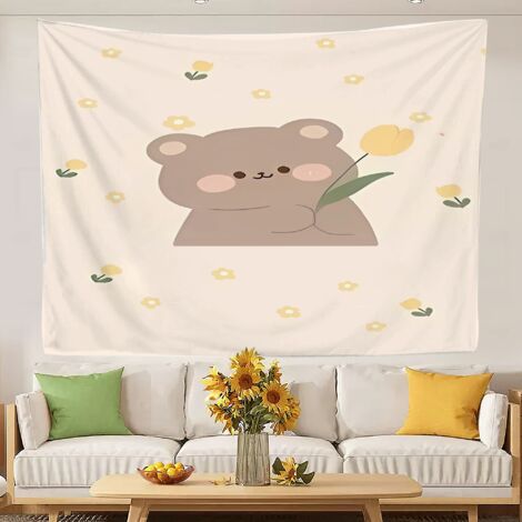 Tapisserie amusante, colorée et tendance pour décorer un mur de chambre. 150x130cm (1/5)