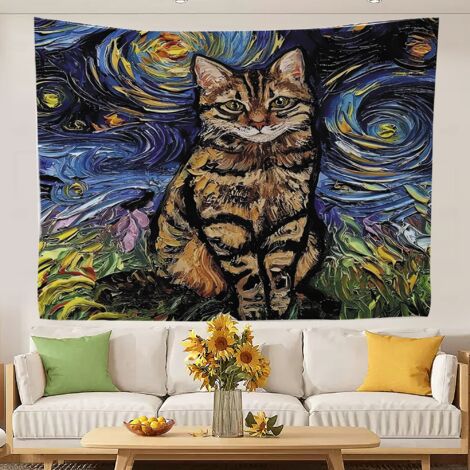 Tapisserie aux couleurs vives pour chambre à coucher, nappes esthétiques pour chambre d'étudiant 200x150cm (1/5)