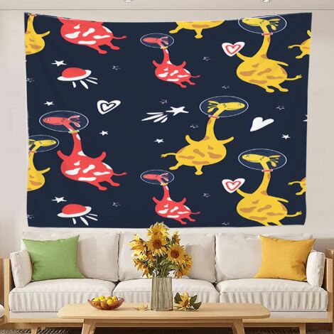 Tapisserie humoristique et tendance pour chambre d'adolescente, à suspendre au mur ou à utiliser comme couvre-lit ou rideau de plage. 100x75cm (1/5)