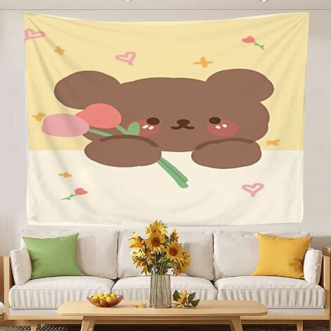 Tapisseries tendance et esthétiques pour la chambre à coucher, séchage rapide, idéales pour la décoration du lit et de la maison. 100x75cm (1/5)