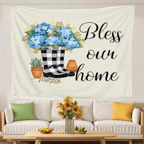 Tapisserie murale humoristique de style bohème pour chambre à coucher, séchage rapide, idéale pour la décoration du lit et de la maison. 100x75cm (1/5)