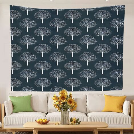 Tapisserie murale rétro style universitaire, nappes pour salon et chambre à coucher 150x130cm (1/5)