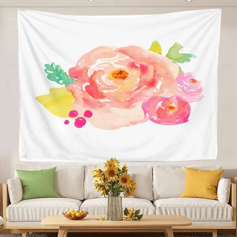 Tapisseries murales décoratives, tapisseries aux couleurs vives pour chambre à coucher, fond esthétique pour couvre-lit de plage, rideau 100x75cm (1/5)