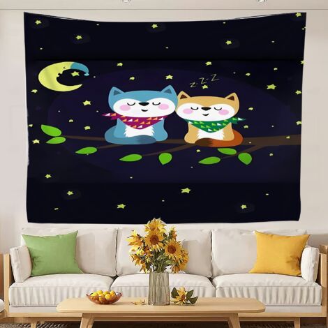 Tapisseries tendance et amusantes, décoration murale à séchage rapide, couvre-lit ou rideau de plage. 180x150cm (1/5)