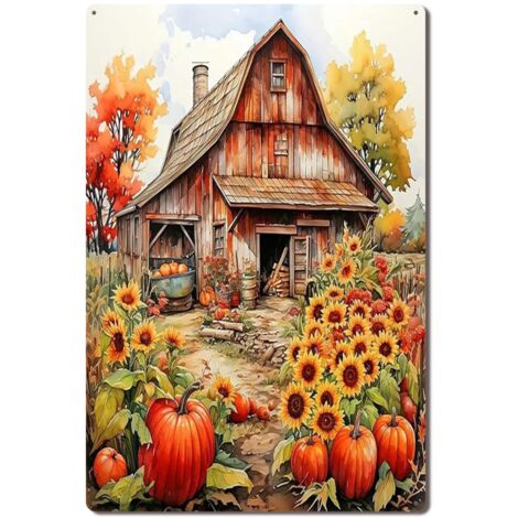 Plaque en Métal Vintage Art Murale pour Jardin de Prive Cuisine Salon et Bar, Durable et Résistante, Parfaite pour Ajouter une Touche de Nature et de Style 30x20 cm. (1/5)