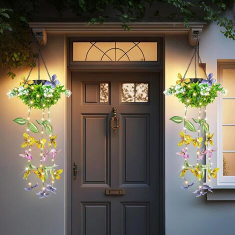 Lot de 2 Lumières Solaire Jardin – Guirlande Papillons et Fleurs, IP65 Étanche, Décoration Extérieure pour Terrasse, Anniversaires et Aire de Jeux Enfants (1/5)