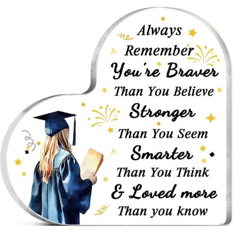 Plaque acrylique cadeau de remise de diplôme 2026, idée cadeau graduation pour étudiant, ami, collègue, fils, fille, homme et femme, décoration souvenir - 15x15x1.5cm (1/5)