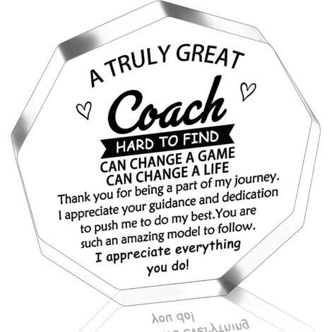 Plaque acrylique décorative, cadeau pour coach femme et homme : volleyball, football, baseball, basket-ball, tennis, lutte, cheerleading idée cadeau Noël et petit présent surprise - 6x6x1cm (1/5)