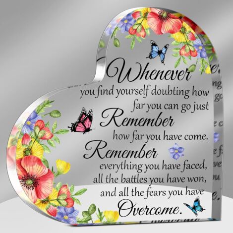 Plaque acrylique papillon Noël, déco inspirante cadeau femme homme, présent encouragement lycée collège université, décoration tendre esprit positif - 10x10x1cm (1/5)