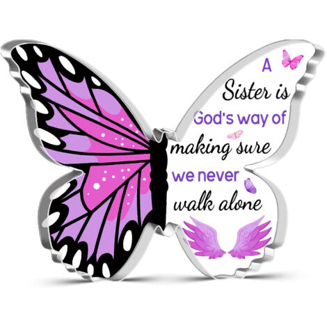 Plaque en Acrylique Papillon pour Sœur et Meilleure Amie, Cadeau Souvenir Inspirant pour Femme, Décoration de Bureau, Idée Cadeau Amitié au Motif Papillon, Parfait pour Lien Fraternel et Amitié - 10x7 (1/5)