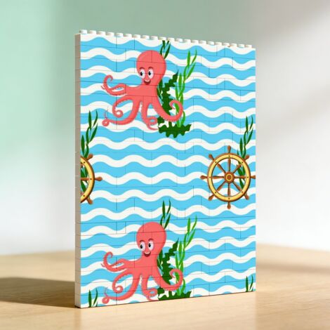 Cadre artistique de la Saint-Valentin en blocs de construction, cadeau d’anniversaire (1/5)