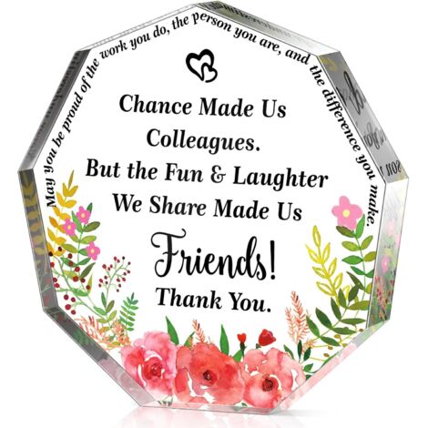 Plaque acrylique amitié – Cadeau de remerciement pour femme, présent d’appréciation Noël, cadeau départ inspirant pour amie, collègue, infirmière, professeur, déco maison et bureau - 10x10x1cm (1/5)