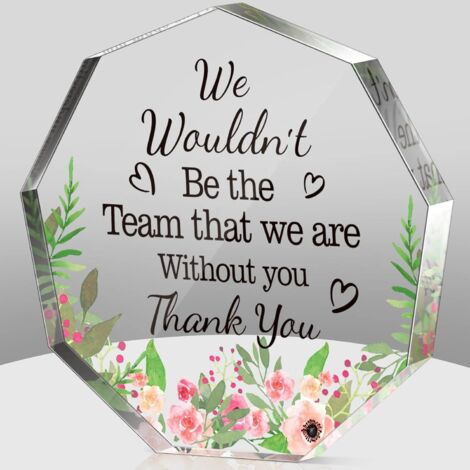 Plaque acrylique style élégant – Cadeau de remerciement pour femme, présent d’appréciation Noël, cadeau départ inspirant pour collègue, employée, infirmière, déco maison et bureau - 6x6x1cm (1/5)
