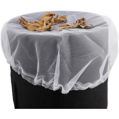 Filets de protection pour baril d'eau – 95 cm – Anti-insectes et débris – Cordon de serrage – Matériau synthétique durable – Blanc (1/4)