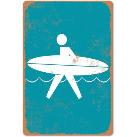Plaque métallique rétro 20x30 cm – Décoration surf, plage et bar (1/5)
