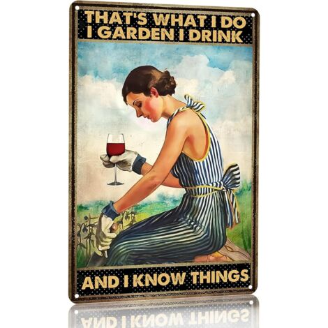 Cadeaux de Jardinage, Plaque de Jardinage Vintage « That's What I Do I Garden » (C’est ce que je fais, je jardine), Plaque Étaine, pour Maison, Jardin, Serre, Salon, Chambre, Cour, Arrière-cour, Décor (1/5)