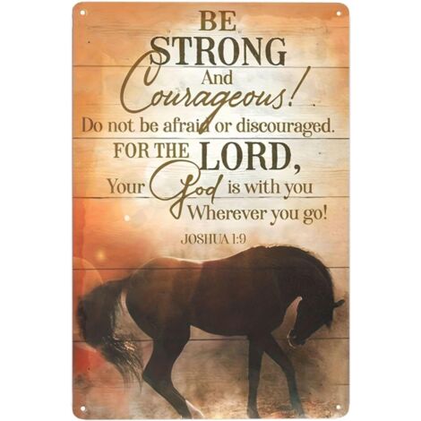Plaque métallique rustique cheval et verset biblique inspirant 30x20 cm – Décoration de ferme résistante à la décoloration pour maison, cuisine et salle de bain (1/5)