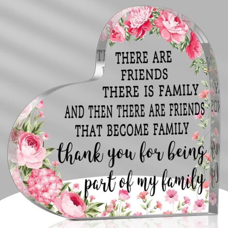 Plaque acrylique motif fleurs – Cadeau d’amitié pour femme et jeune fille, anniversaire, départ, retraite, Noël Souvenir décoratif pour meilleure amie et collègue (1/5)
