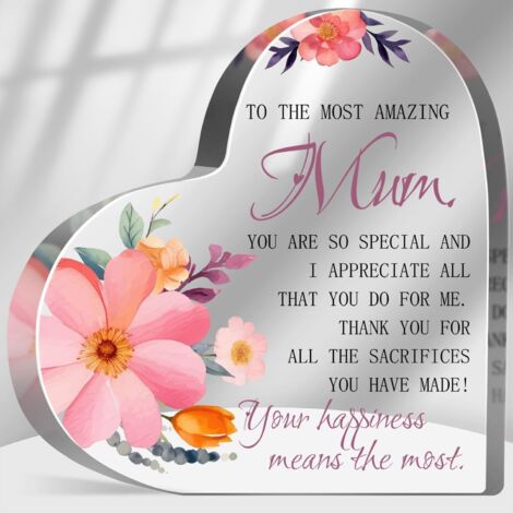 Plaque florale inspirante déco maison et bureau Cadeau remerciement maman de la part de fille ou fils Idée cadeau anniversaire pour la meilleure maman du monde (1/5)