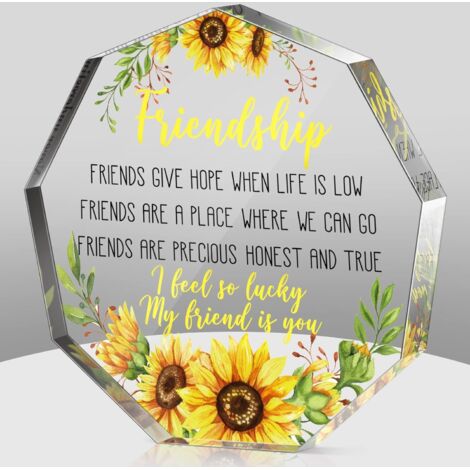 Plaque acrylique style frais et naturel Cadeau d’amitié pour femme, jeune fille, meilleure amie Idée cadeau anniversaire, départ, retraite, Noël pour collègue (1/5)