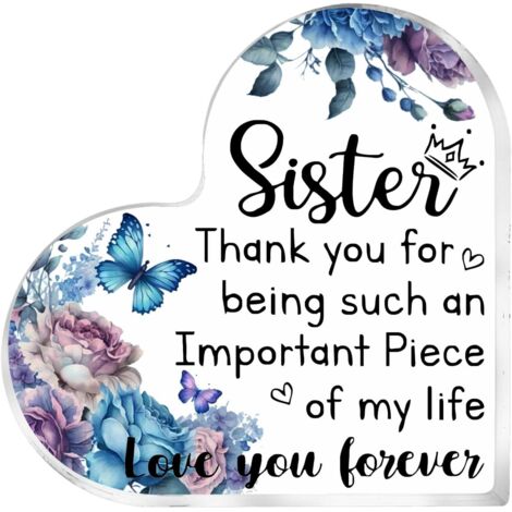 Plaque acrylique déco bureau – Cadeau pour sœur de cœur, cadeau d’amitié pour femme  Idéal Thanksgiving, Noël et anniversaire (1/5)