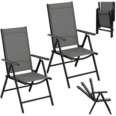 Lot de 2 Chaises de Jardin Pliantes avec Dossier Réglable 7 Positions – Chaises de Camping Robustes 150 kg Jardin et Terrasse (1/5)