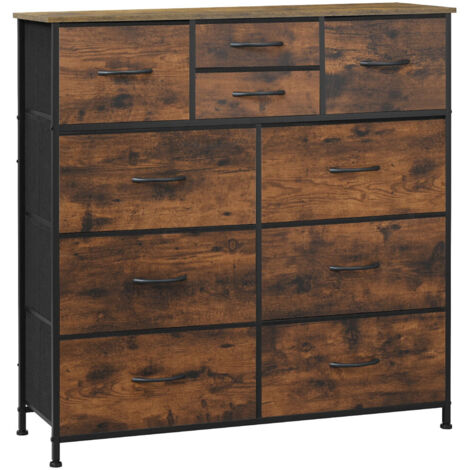Commode en Tissu 100x100x30 cm – Meuble de Rangement Industriel avec Structure Métallique pour Chambre, Salon et Couloir (1/5)