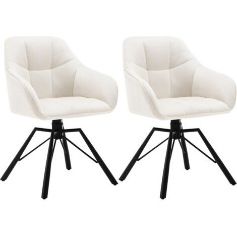 Chaise de Salle à Manger à Comcussion avec Accoudoirs, Dossier pour Salon, Maison et Restaurant, 2 Pièces/Ensemble (1/5)