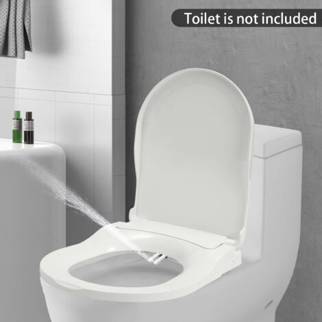 Couvercle bidet pour toilette longue – Non électrique – Double buse D – Tuyau d’arrosage inclus (1/5)