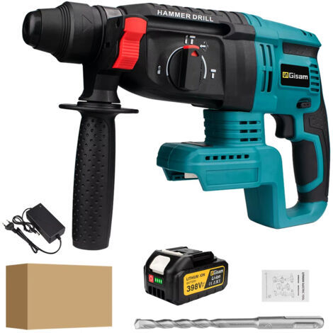 Perforateur burineur rotatif sans fil 26mm SDS Plus Brushless compatible Makita 18V – outil polyvalent pour béton et brique, 1 batterie + 1 accessoire, boîte carton