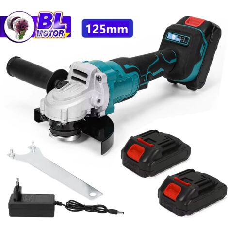 Meuleuse d'angle électrique sans balais 125 mm – Sans fil 18V, 3 vitesses, outil de découpe et travail du bois, compatible Makita (1/5)
