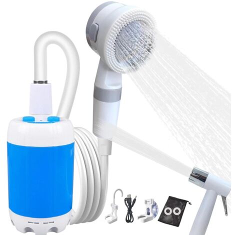 Douche extérieure rechargeable portable, conception compacte portative, flux de douche doux pour le lavage de voiture, arrosage des fleurs, bain