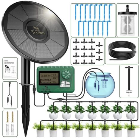 Système d’arrosage solaire automatique avec minuterie – Tuyau 15 m, pour jardin, balcon et serre (1/5)