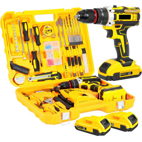 Perceuse-visseuse sans fil 21V – 120 accessoires, couple 45 N·m, 25+3 vitesses, mandrin 3/8", tournevis électrique multifonction (1/5)