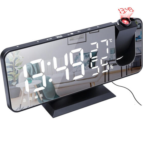 Horloge réveil numérique LED – fonction projection LED – température affichée – alarme double – volume 15 niveaux(Modèle 3) (1/5)