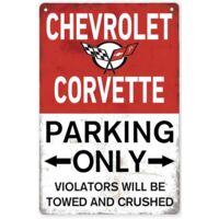 Cadeaux Corvette pour hommes, Accessoires Corvette, Plaques métalliques vintage "Stationnement réservé à Corvette"