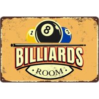 Décoration de Chambre Plaque Étaine Drôle de Billard Accessoires de Table de Billard Affiche de Billard Vintage Plaque Métallique de Billard Cadeaux de Billard Décoration d'Art Murale 20 x 30 cm