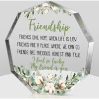 Plaque acrylique motif fleur de coton Cadeau d’amitié pour femme et jeune fille, anniversaire, départ, retraite, Noël Souvenir déco pour meilleure amie et collègue
