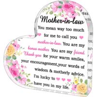 Plaque acrylique souvenir pour belle-mère – Cadeau fête des mères, anniversaire, remerciement et Thanksgiving, décoration intérieure tendre pour la famille