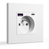 250V/16A Prise murale avec ports USB et Type-C – 5V/2.1A, panneau en plastique, prise électrique standard blanche, compatible iPhone, iPad et Galaxy