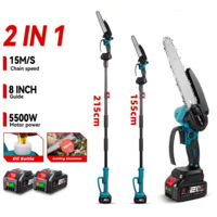 Tronçonneuse sans fil 8 pouces 2 en 1 – Outil d’élagage avec perche pour branches hautes – Compatible Makita 18V
