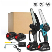 Scie à chaîne électrique sans fil 3000w, 6 pouces, Rechargeable, pour l'élagage du bois, outils électriques pour batterie 18V(Avec 2 batteries)