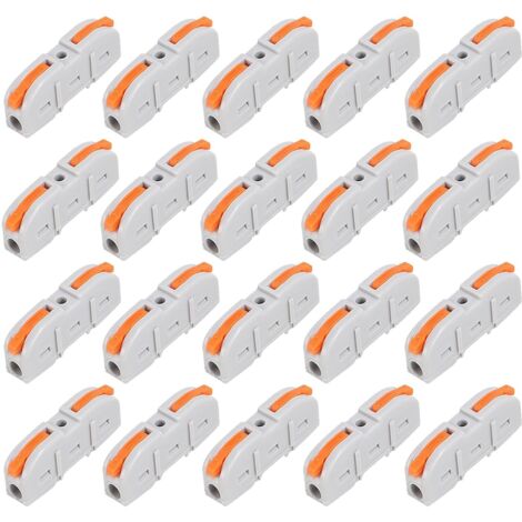 20Pcs Connecteur de Fil à Levier pour Connexion Rapide, Connecteur de Fil en Ligne 1 à 1, 28-12 AWG, Borne Isolée Électrique à Épissure Compacte (1/5)