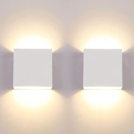 2Pcs Applique Murale Intérieur,6W Applique LED D'intérieur,Applique Murale Décorative 3000K Blanc Chaud Moderne pour Chambre Coucher,Salon,Htel (Blanc)