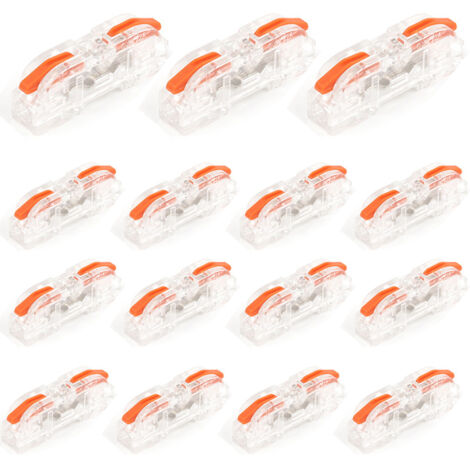 15 Pcs Connecteur de Fil à Levier pour Connexion Rapide de Fil en Ligne 1 à 1 28-12 AWG, Borne Isolée Électrique à Épissure Compacte (1/5)
