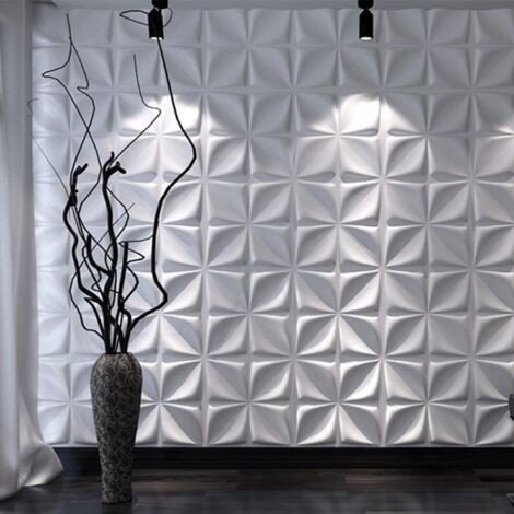 Lot de 20 Panneaux Muraux en PVC Non Auto-Adhésifs, Carreaux Muraux 3D, Papier Peint Ignifuge, Imperméable et Résistant à la Moisissure, 30cm