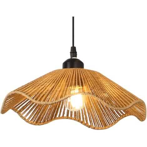 Suspension Tressée En Rotin Ø30 cm, Luminaire Bohème Style Farmhouse, Lampe Panier Suspendue Réglable, Pour Cuisine, Chambre, Salle à Manger, Entrée Et Couloir