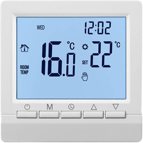 Thermostat Numérique Programmable Intelligent – Contrôleur de Température pour Chaudière à Gaz, Thermostat de Chauffage Mural LCD